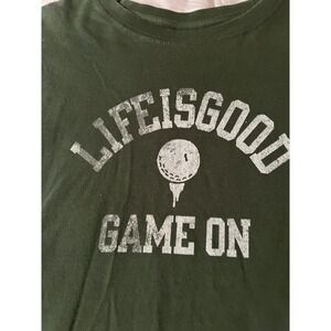 Men's Life is Good Game On Golf Ball Green SS Crusher Tee XL